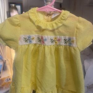 Vintage Carter's Yellow Flower Dress or Top with Zipper in Back, Great Condition